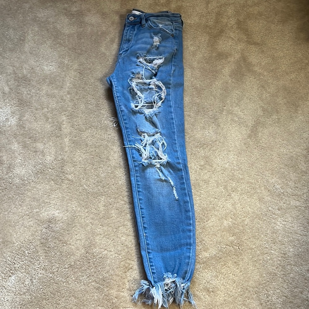KanCan High Rise Destructed Skinny Jean